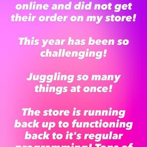 Store is back and running!